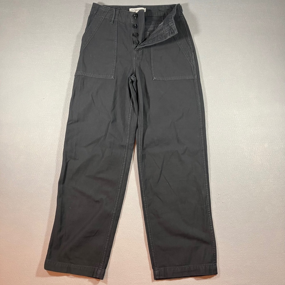 Outerknown Womens 25 Charcoal Grey Organic Cotton Utility Pants Eco-Friendly